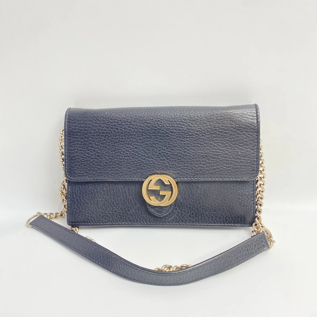 95新 GUCCI/古驰 黑色woc斜挎包