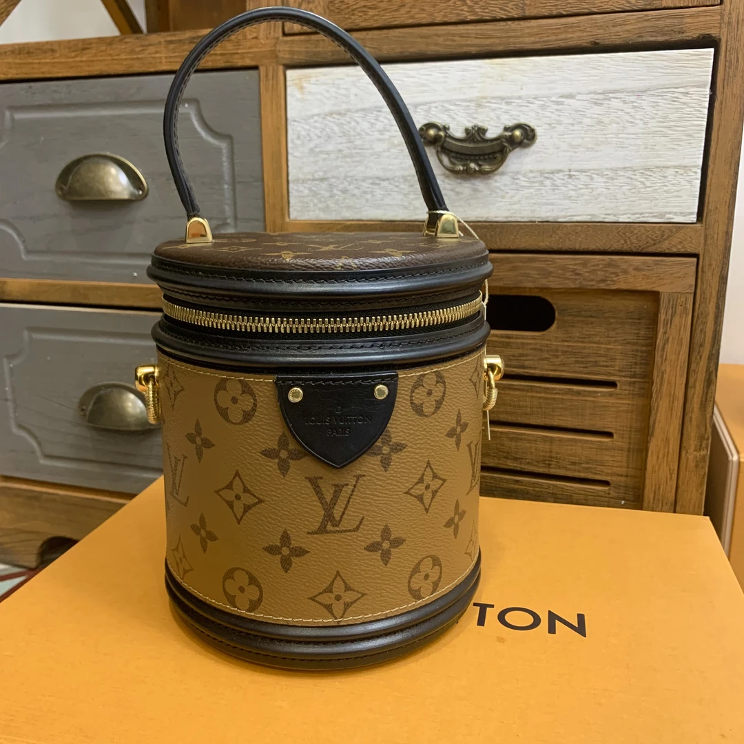 95新 LouisVuitton/路易威登 lv发财桶老花桶包/95新