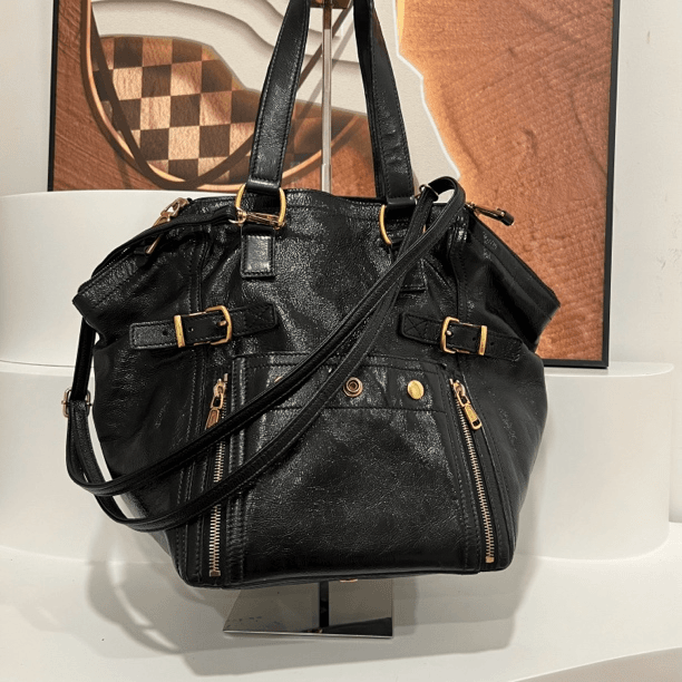 95新 YSL/圣罗兰 圣罗兰黑金手提斜挎包/95新