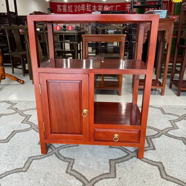 高端花梨木刺猬茶水柜茶水架茶几全实木 尺寸：58*32*74cm