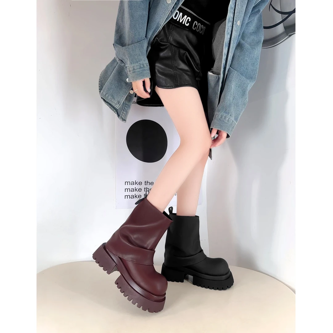 【淘爱朵●思思新款】时尚厚底增高6cm潮流百搭女士马丁靴828-207