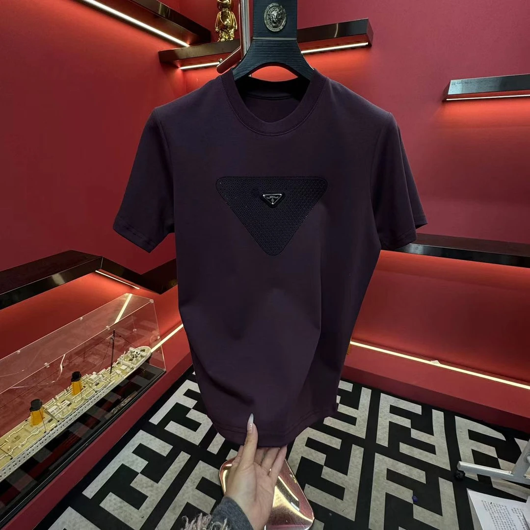 8835#夏季330克重磅男士T恤修身时尚高端男款半袖