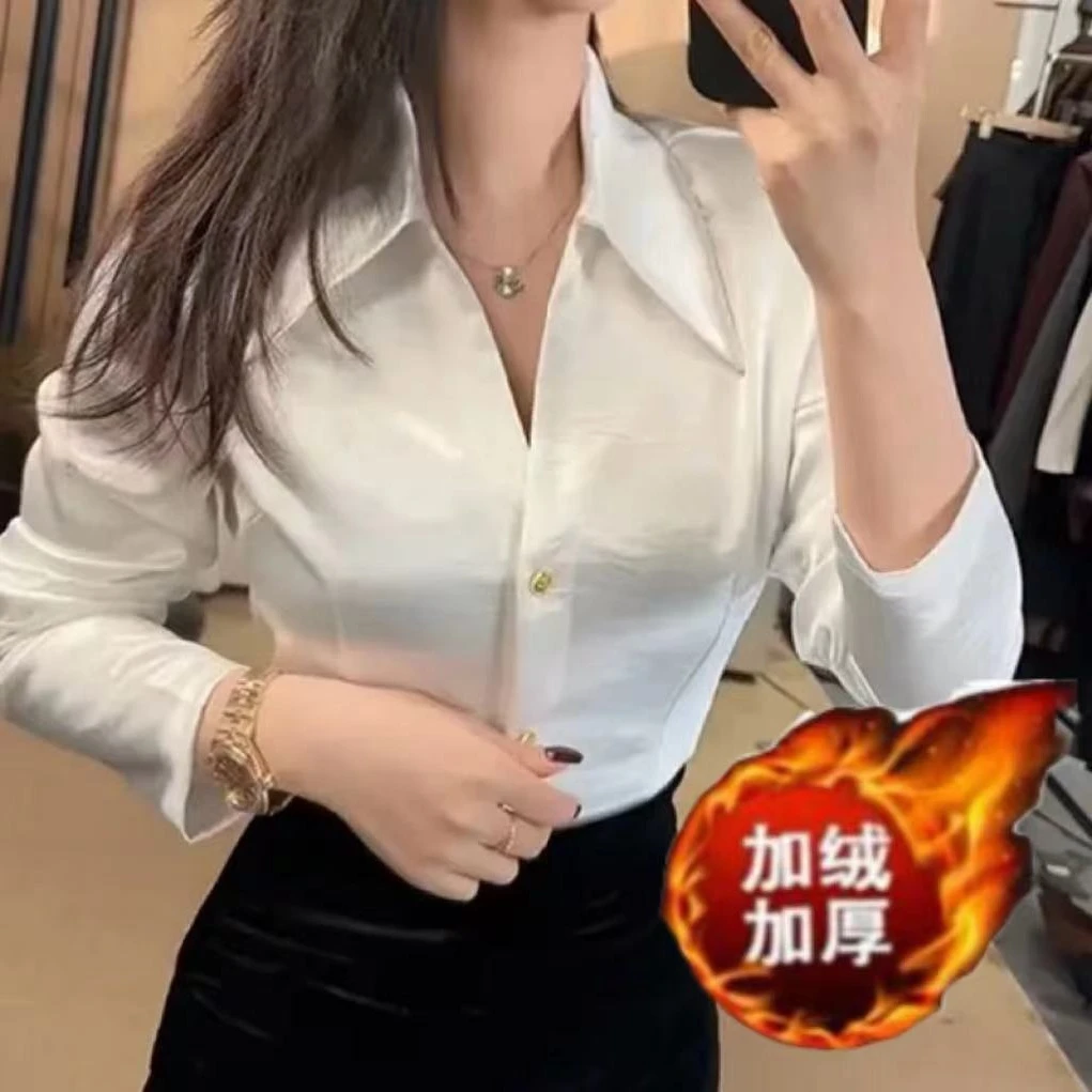 法式时尚气质内搭小众衬衣高级感设计感长袖衬衫上衣5163-1#0.1