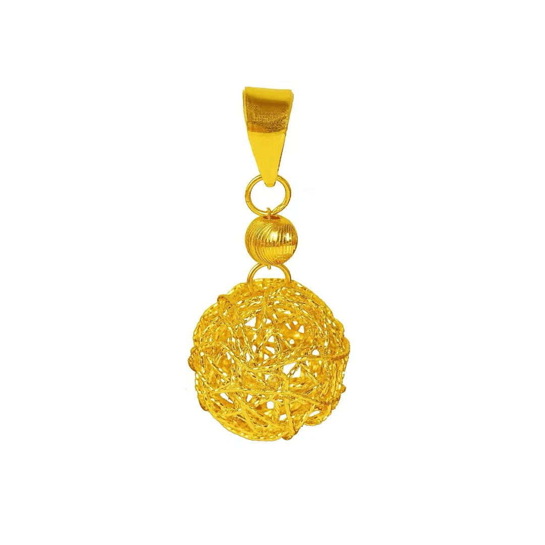 民行 黄金足金9999黄金吊坠花丝黄金镂空绣球吊坠精致经典国风时尚编织