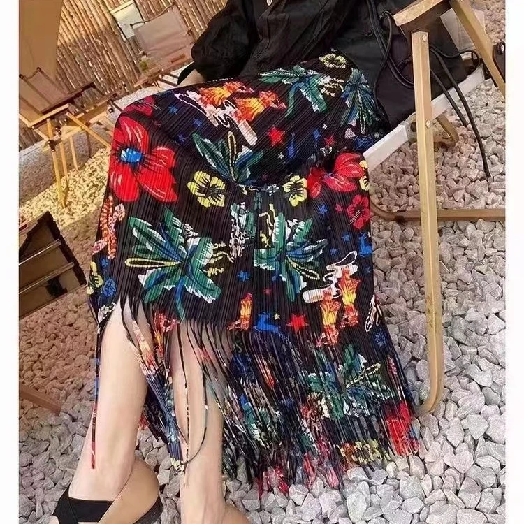 23款夏季时尚印花百搭复古半身裙裙子