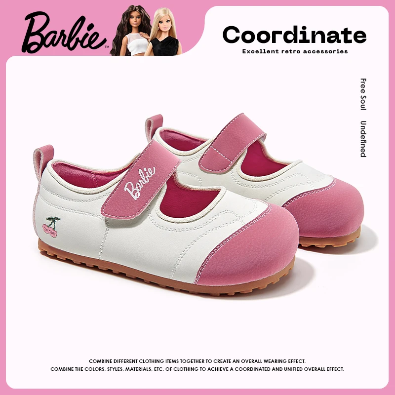 芭比童鞋女童平底泡芙单鞋新款阿甘鞋秋季玛丽珍公主鞋儿童运动鞋