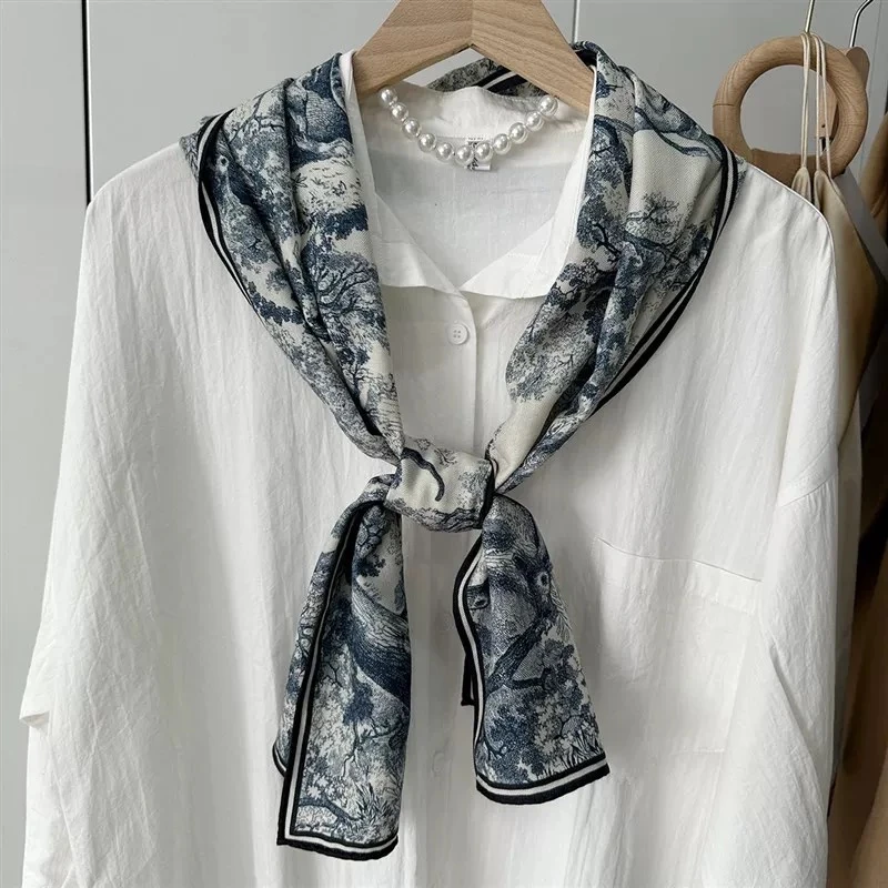 【动物世界】长巾围脖160x30cm逐梦鸟桑蚕丝羊毛时尚百搭款气质洋气