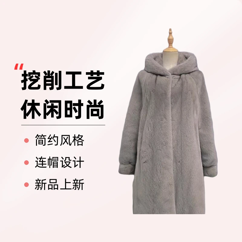 进口天鹅绒紫金短二银兰本色 【挖削工艺】女款水貂休闲时尚A版帽款