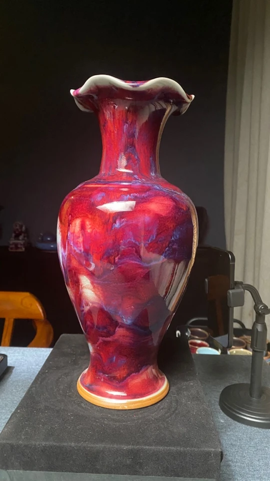 神垕镇钧瓷观音瓶新中式家居装饰摆件陶瓷艺术品