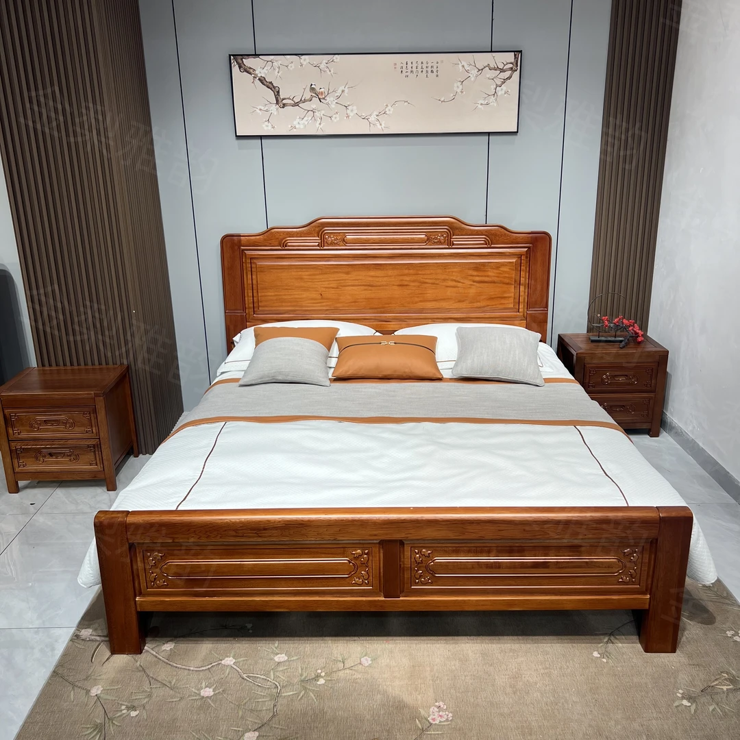 【金梨雅韵】黄金梨木明清古典简约双抽家用雕花主卧双人大床储物