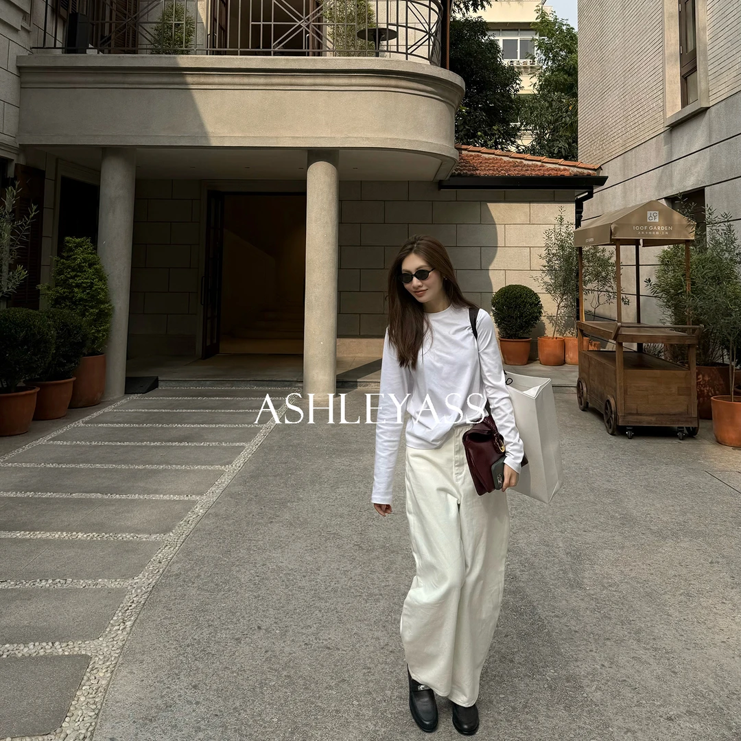 【ASHLEYASS】“每日T”精选优质天然匹马棉通肩压条T恤LSS241592R