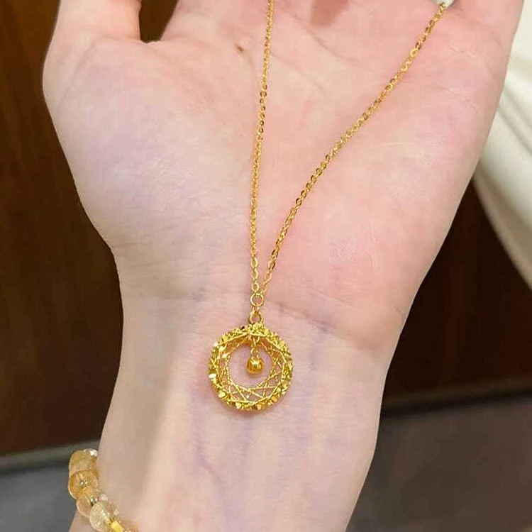 钛钢项链 莫比乌斯环吊坠织梦网项链设计感捕梦网挂坠花丝锁骨链