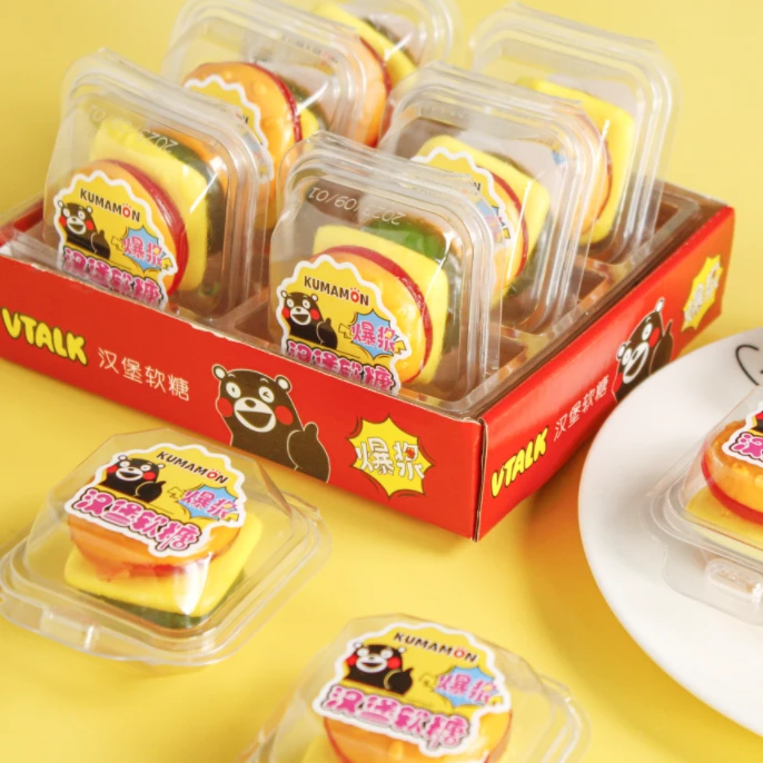 VTALK汉堡软糖50g橡皮软糖QQ水果糖爆浆创意休闲糖果好吃的糖果