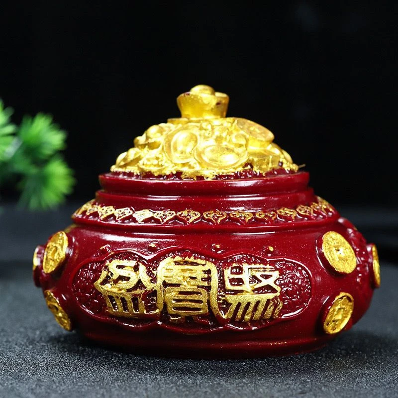 朱砂招财玄关客厅桌面中式装饰聚宝盆招财进宝礼品摆件