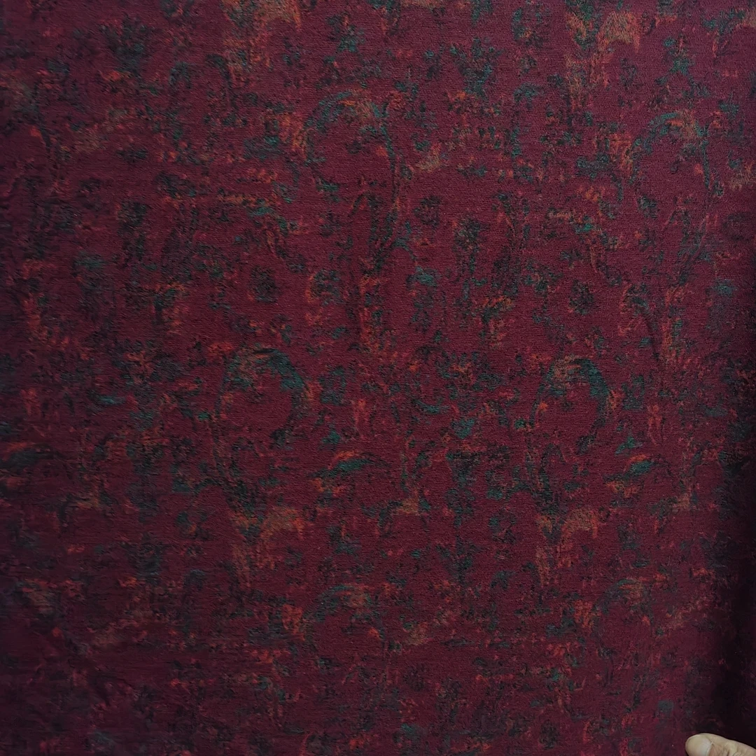 安哥拉红弯弯  织花奥绒布料（活动价）