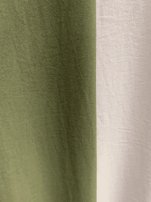 韩国丝麻  军绿色 特价布料