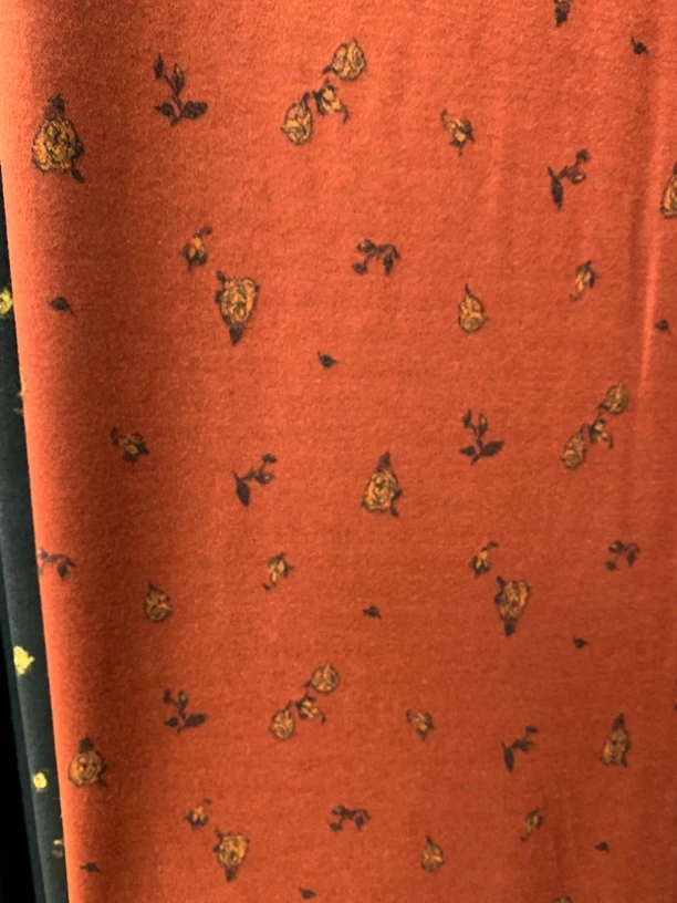 橘色金叶  织花奥绒时装布料