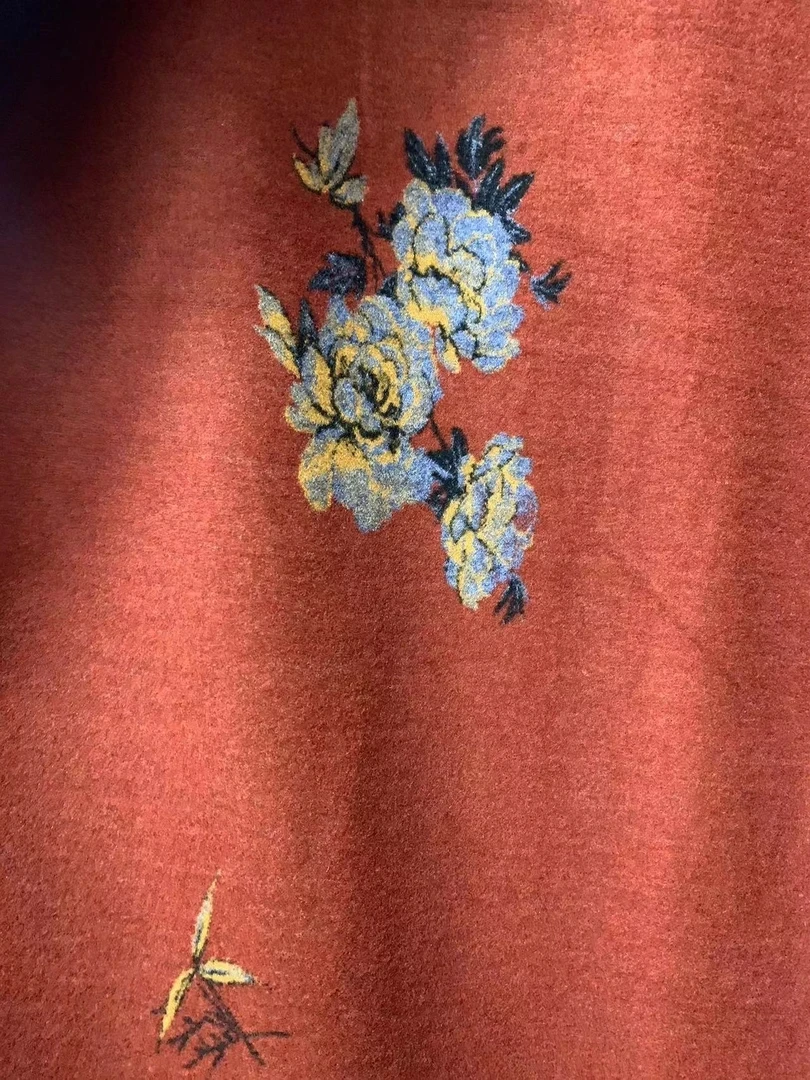 橘色一剪梅  织花奥绒布料（活动价）