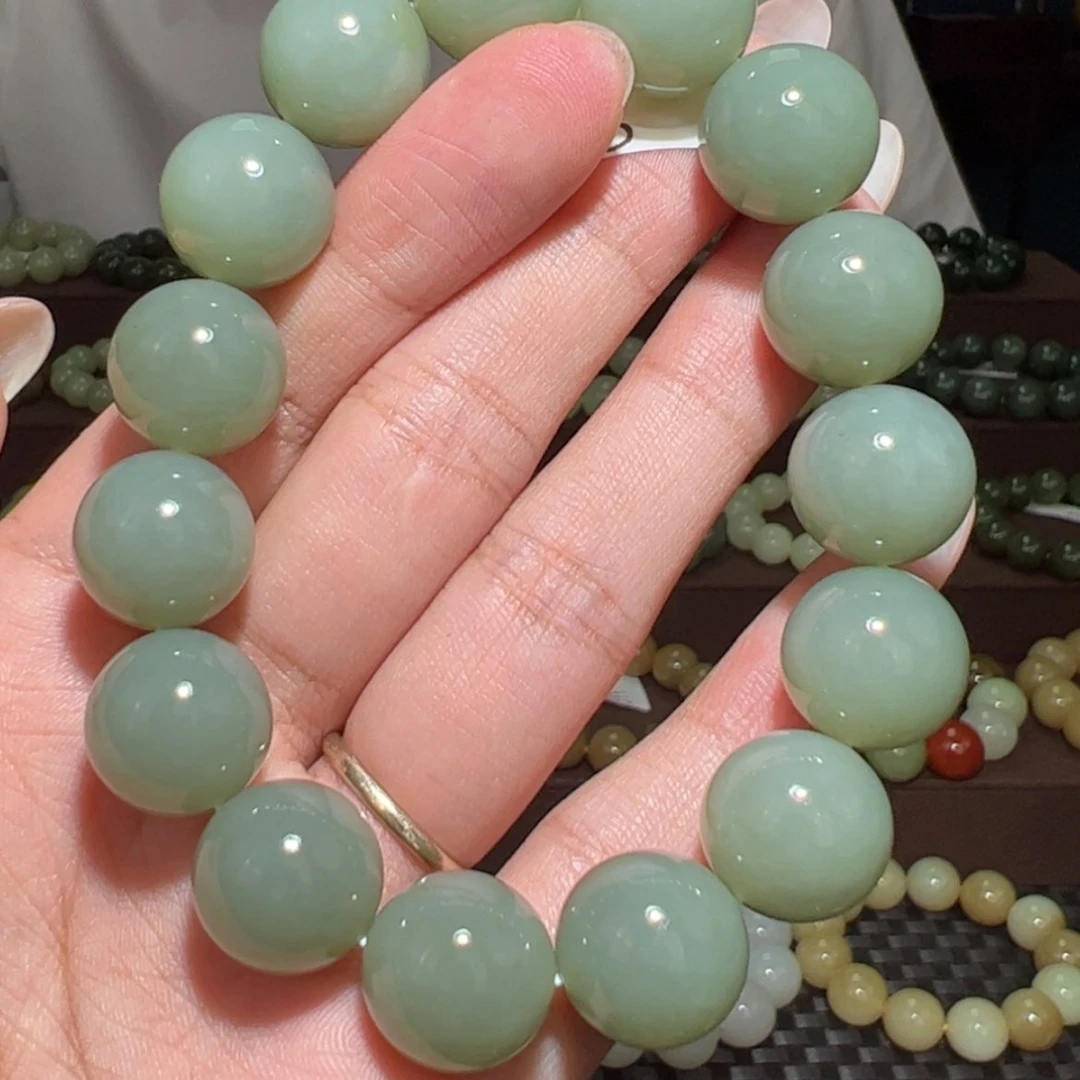 【闪购商品】和田玉手串未镶嵌040新疆且末蓝15mm