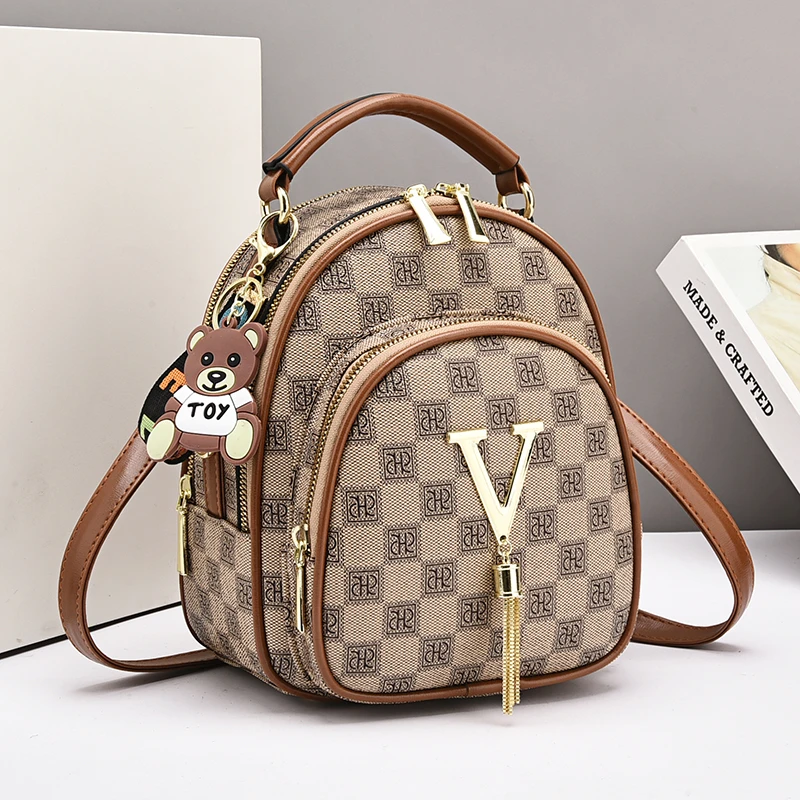 YIN.SIMON/茵熙曼网红女包包2023新款时尚双肩背包简约单肩斜挎包