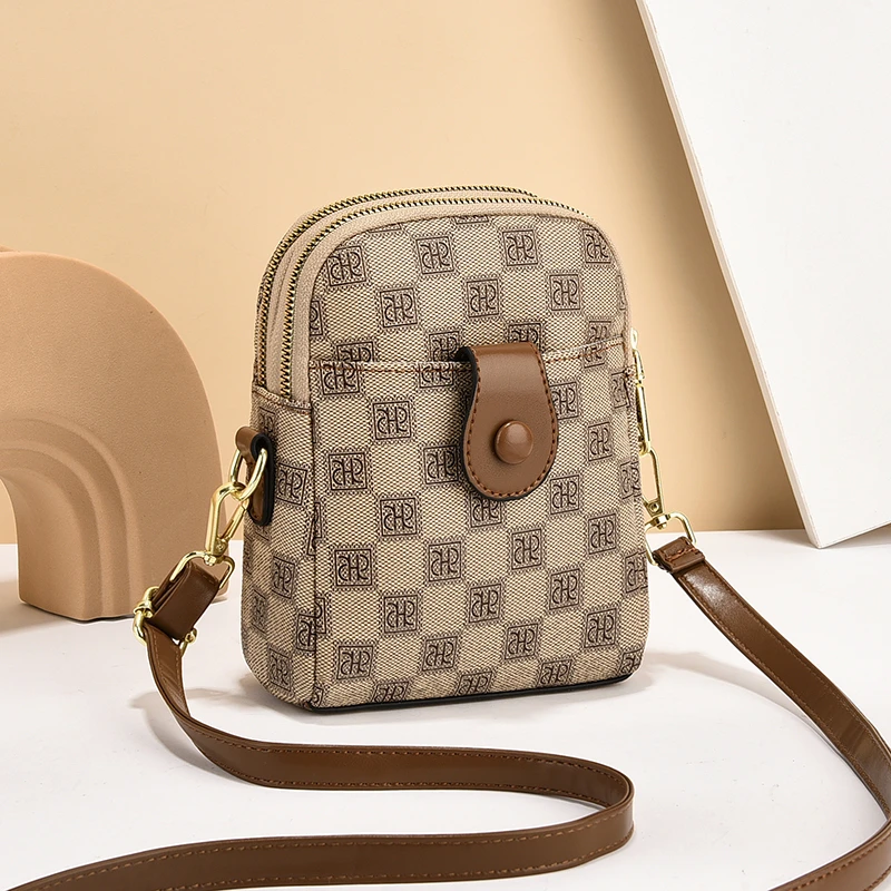 YIN.SIMON/茵熙曼手机包女2024新款百搭复古洋气零钱包单肩斜挎包