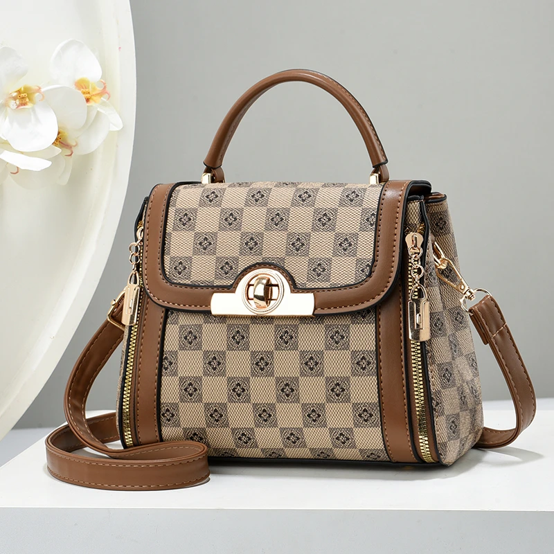 YIN.SIMON/茵熙曼女包2024夏季新款时尚印花大容量单肩斜挎手提包