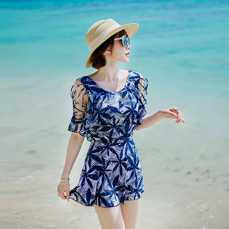 【樱花年华】夏季遮肉减龄显瘦保守大码度假时尚泳衣女