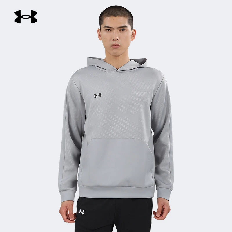 安德玛空气层卫衣男款春秋时尚休闲运动服防风套头衫连帽长袖上衣