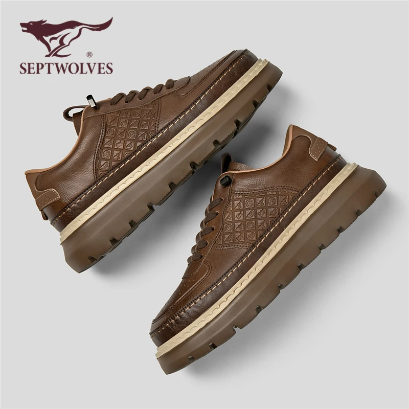 七匹狼男鞋轻奢板鞋2025年秋冬新款厚底鞋百搭休闲鞋时尚轻奢潮鞋