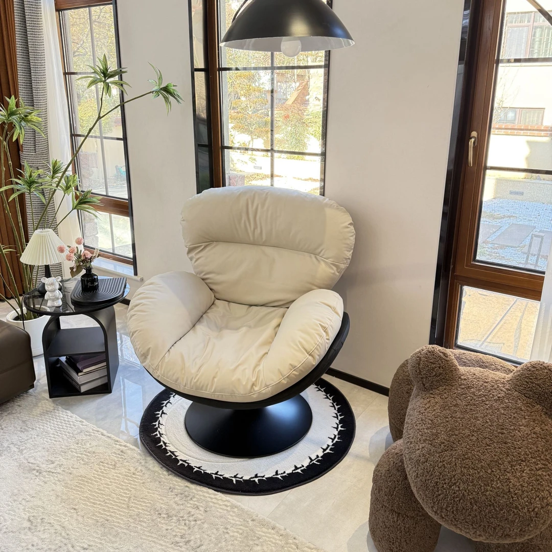 （升级60超大底盘）家用客厅蛋壳椅阳台休闲现代舒适躺椅单人沙发椅