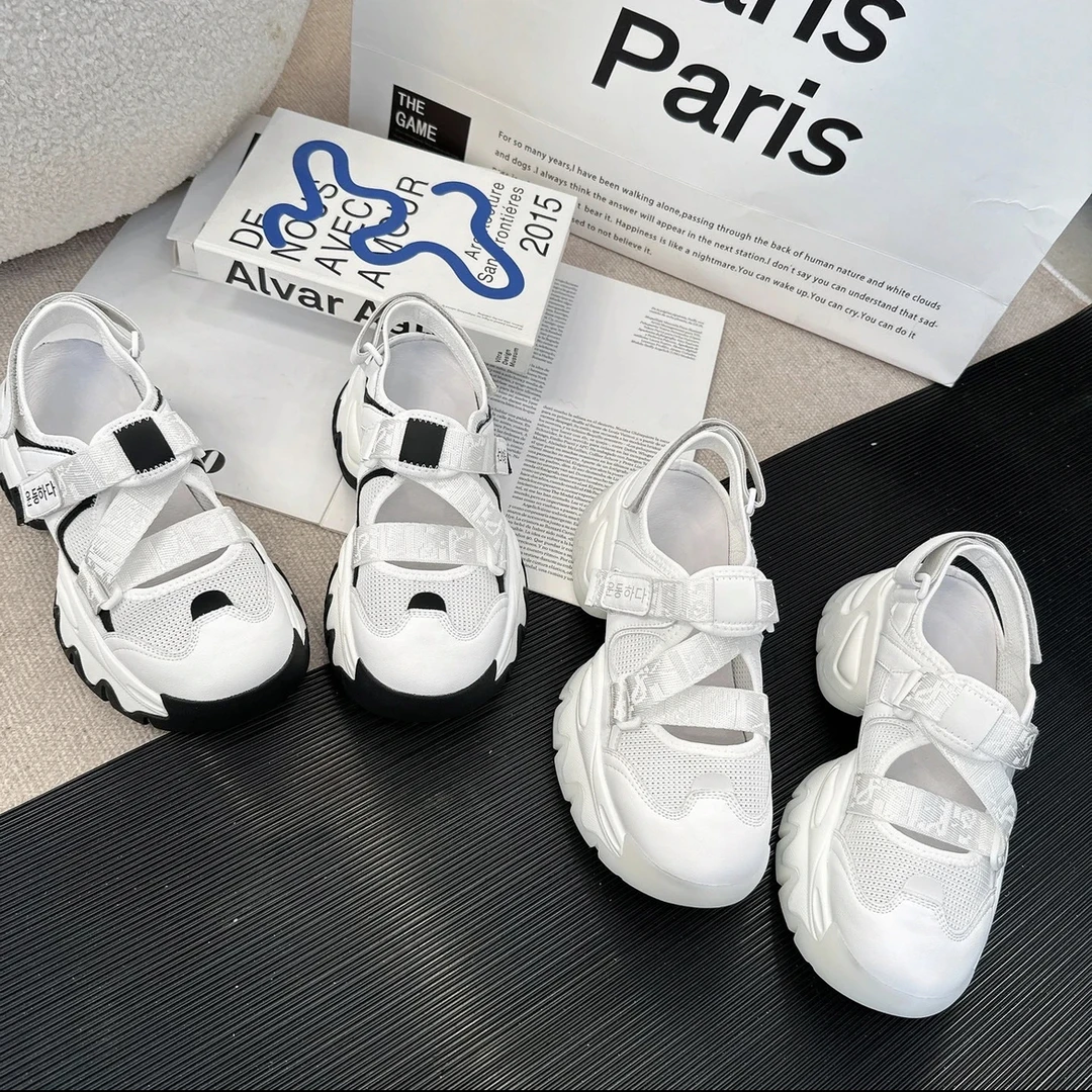 【新疆包邮】包头运动凉透气网面爆款休闲厚底镂空老爹鞋2572