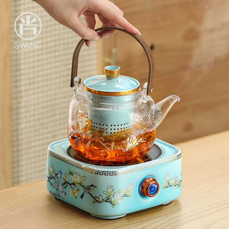 尚言坊煮茶炉新款加厚玻璃耐高温烧水泡茶白茶陶瓷轻奢家用简约