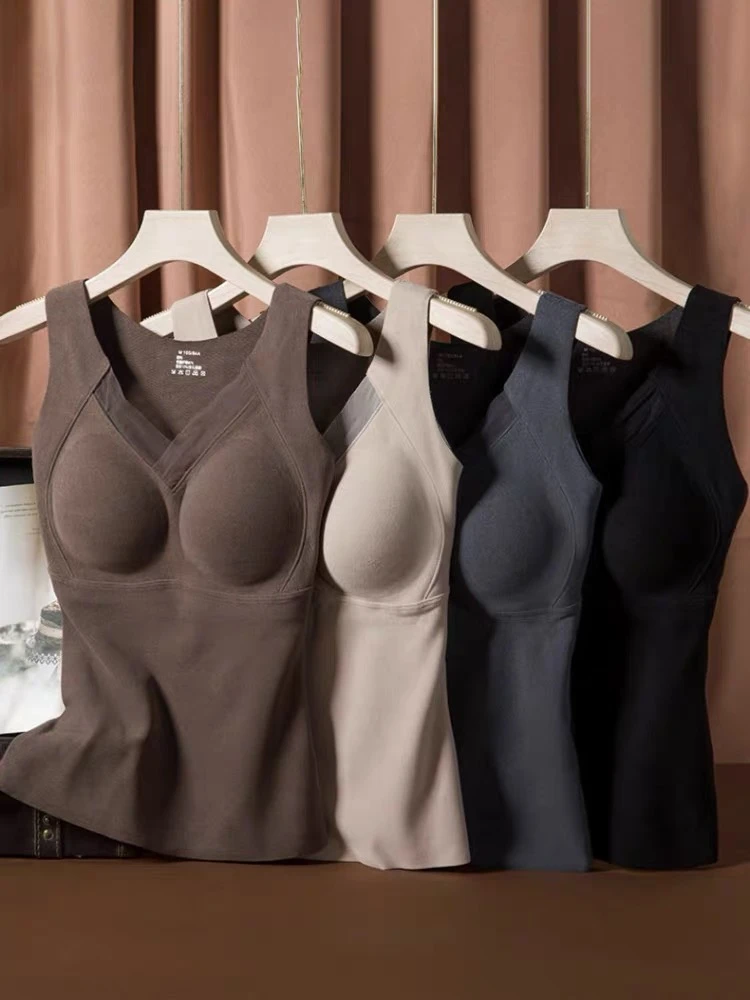 贝雪儿 石墨烯自带胸垫一体式无痕保暖美背 #80一160斤左右可穿