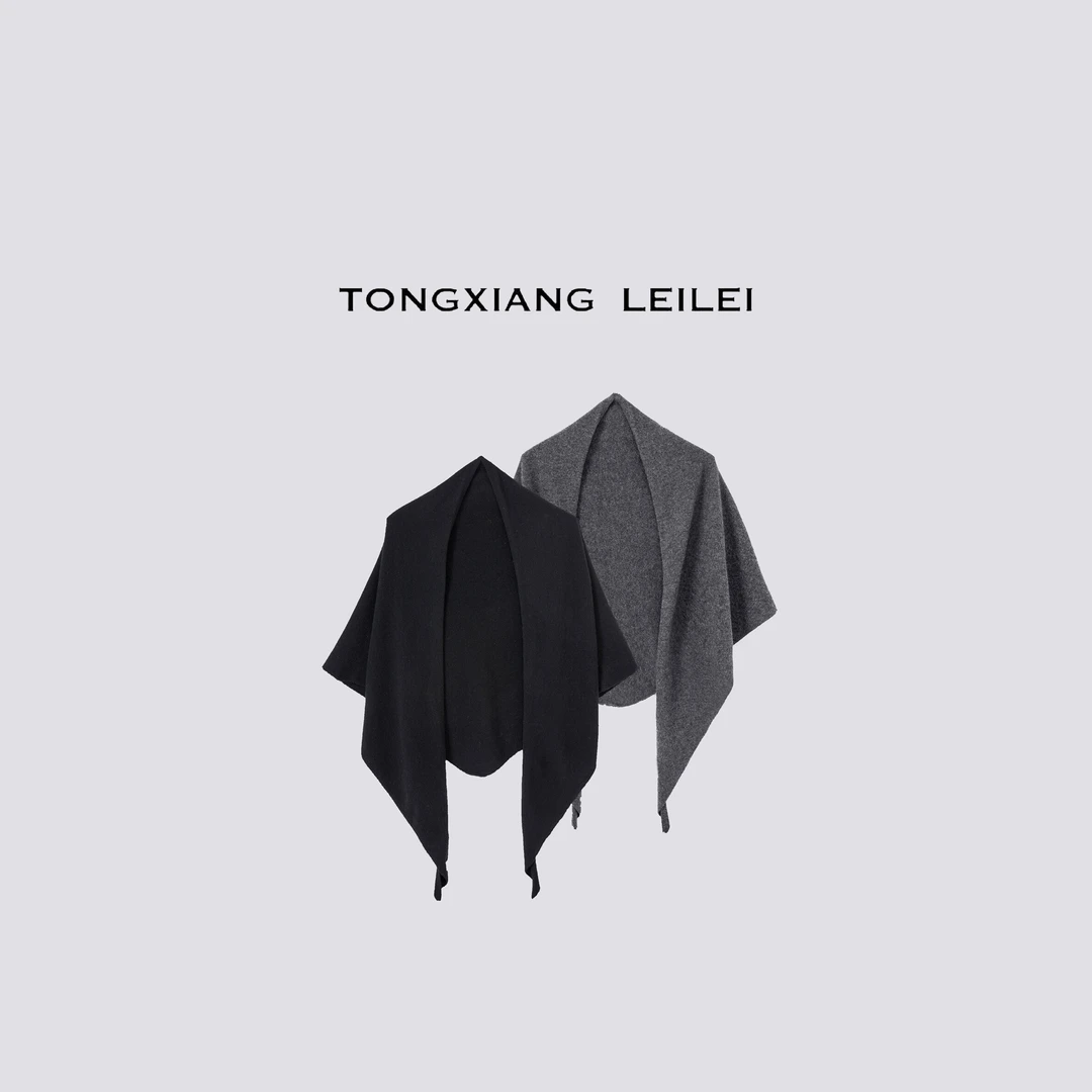 2024秋冬新款澳洲羊毛wool100%保暖三角巾针织围巾女披肩