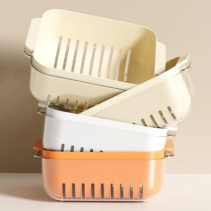 橱明星洗菜盆沥水篮厨房家用多功能果蔬清洗篮大容量双层菜篓果盘