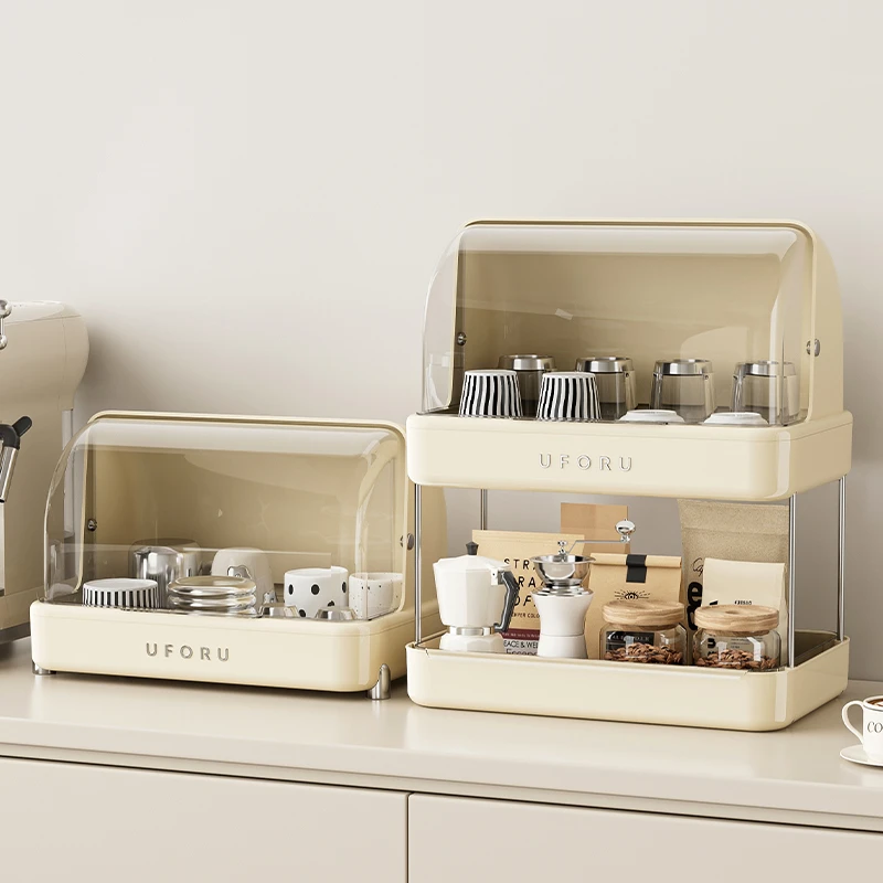 橱明星防尘沥水杯架多功能家用茶杯收纳架带盖桌面香薰收纳置物架
