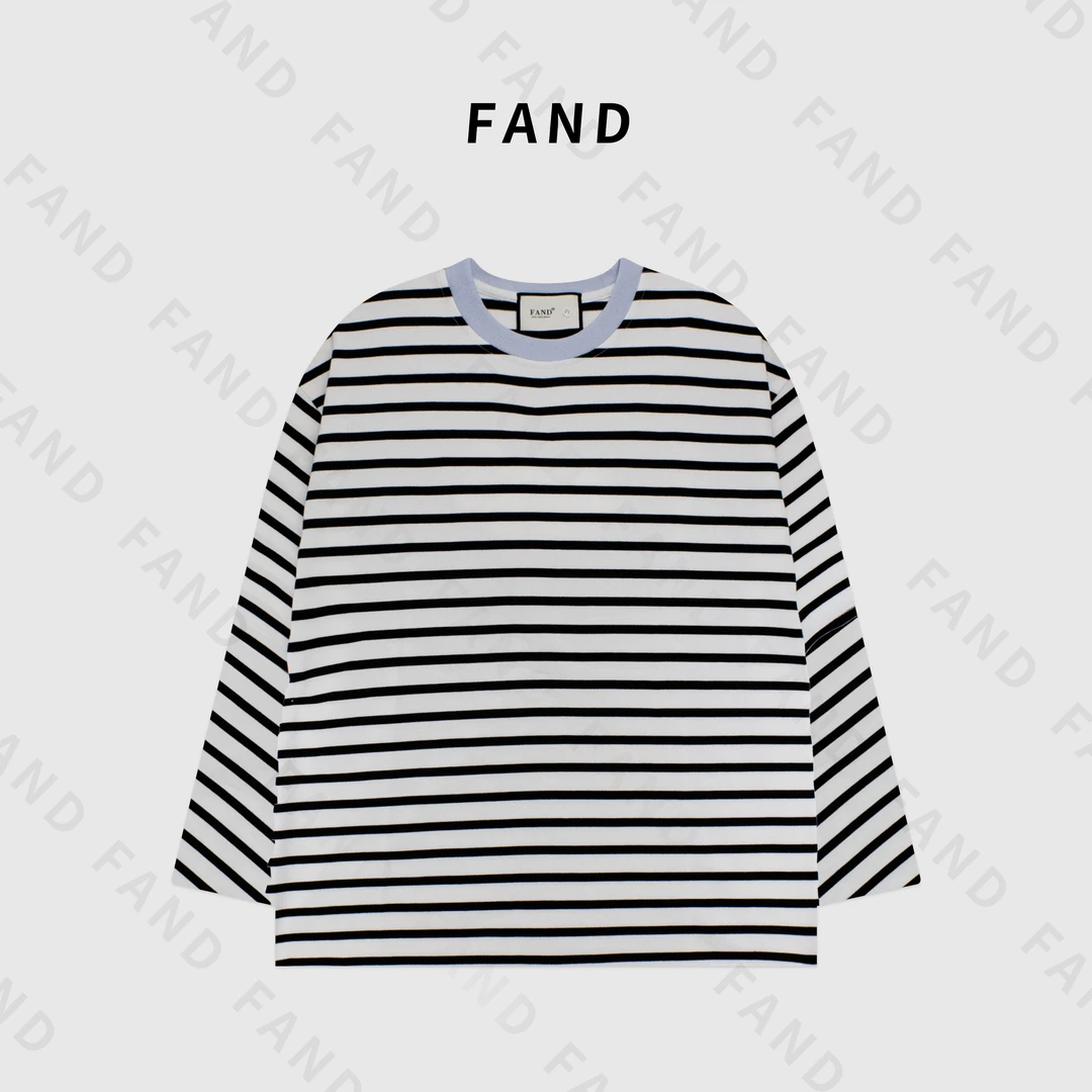 FAND团团【潘多拉】2024爆款宽松圆领时尚简约休闲条纹长袖
