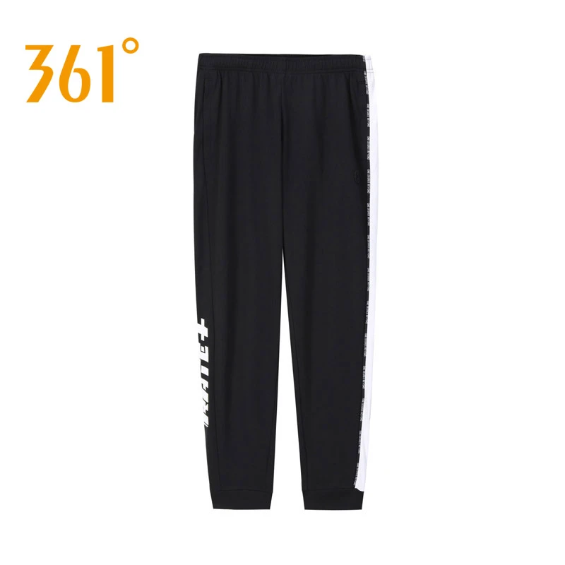 1540-361度女春季女九分裤时尚百搭薄款舒适收口针织裤子-基础黑