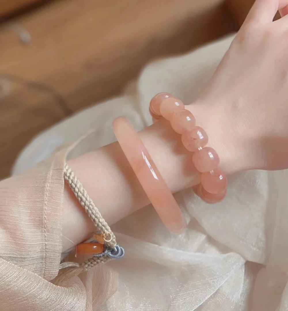 佘太翠水蜜桃手镯 需要与主播沟通购买