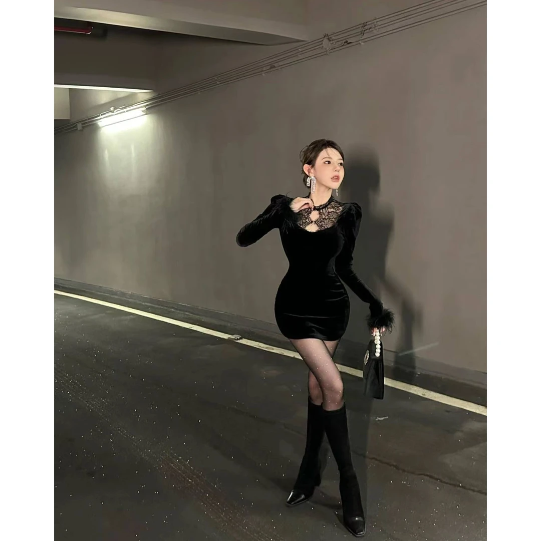 粉红Pink 【赴宴千金】气质轻奢连衣裙LWJ23D4Q1346