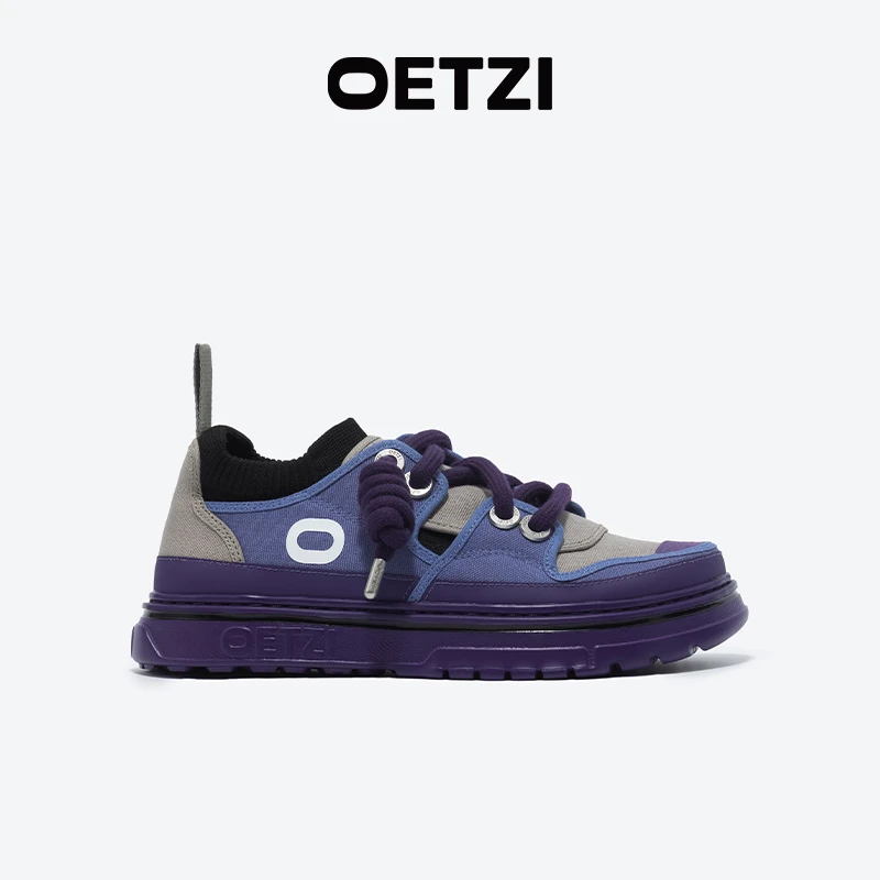 OETZI冰人奥兹丑萌鞋拼接厚底休闲板鞋百搭小众新品时尚低帮情侣