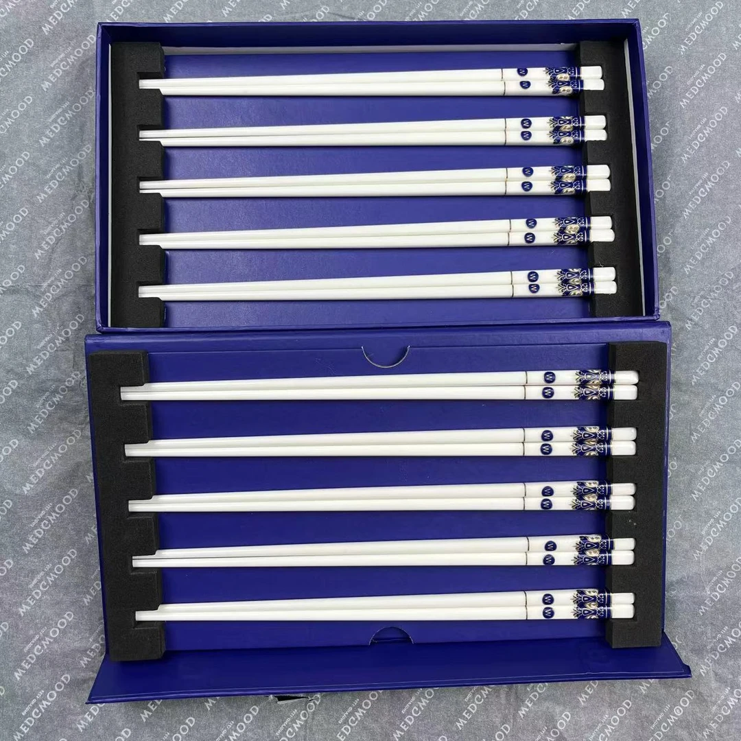 10双装蓝宝石经典筷子手工彩色筷子高温陶瓷筷子防潮防霉筷子10双