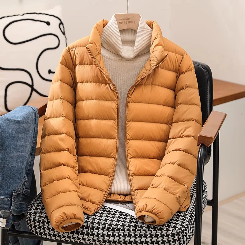 雅鹿2025年新款轻薄羽绒服女短款冬季薄款韩版大码小个子羽绒服