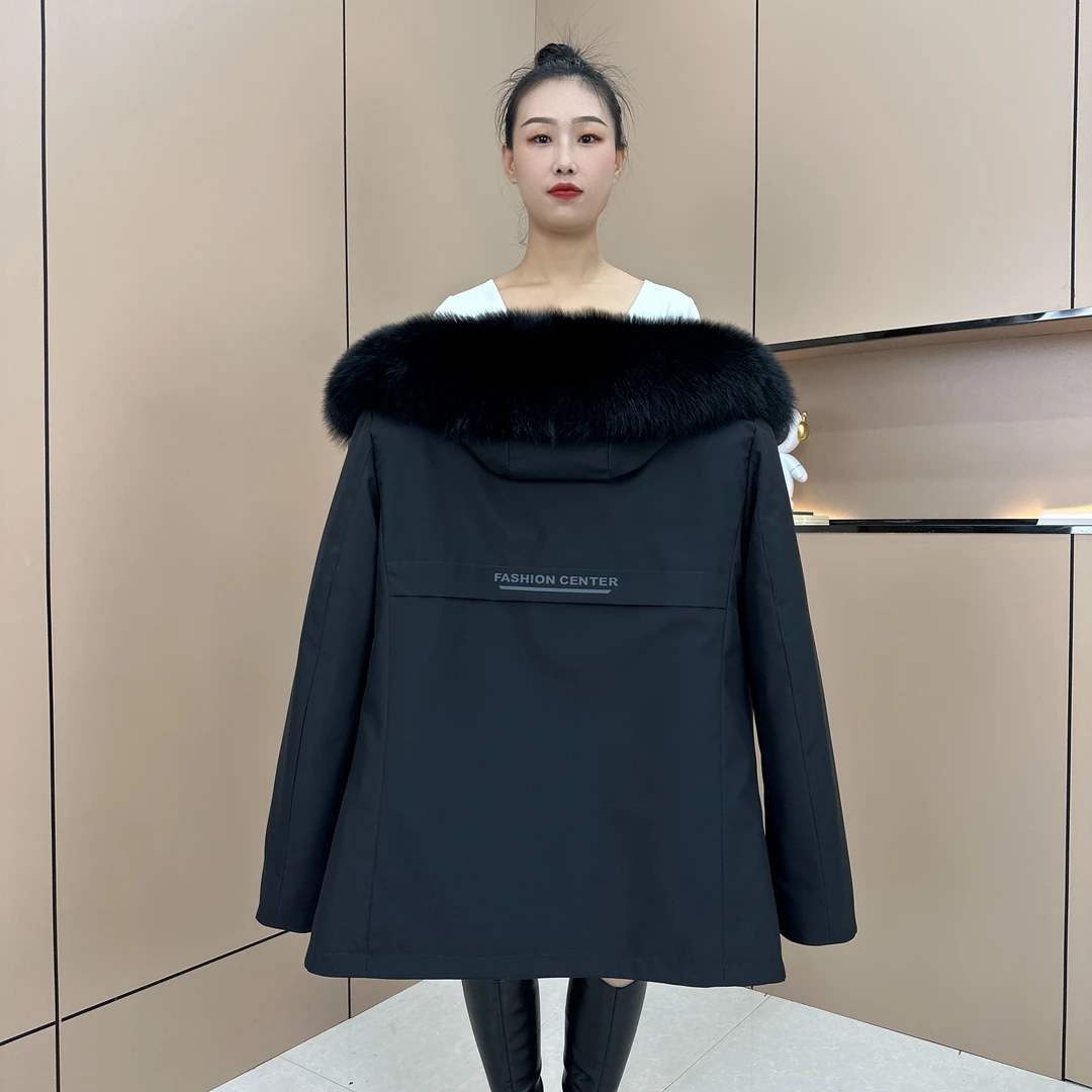 新款男士派克服兔毛内胆可拆卸休闲时尚保暖冬季短款厚外套