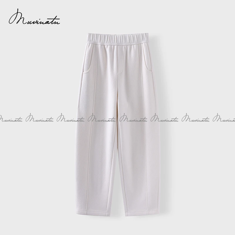 【羊毛桑蚕丝】加绒高腰休闲镰刀裤KZ996316