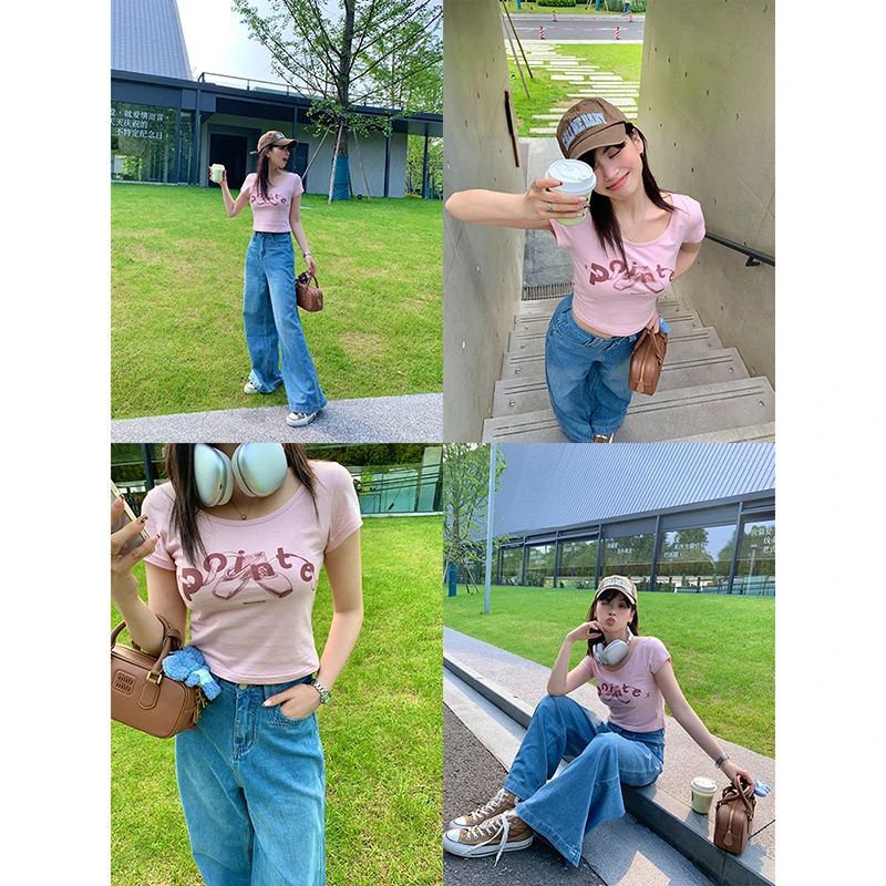 CHERI.Z芭蕾少女 手绘图案 柔软洗荃棉合身T恤两色入