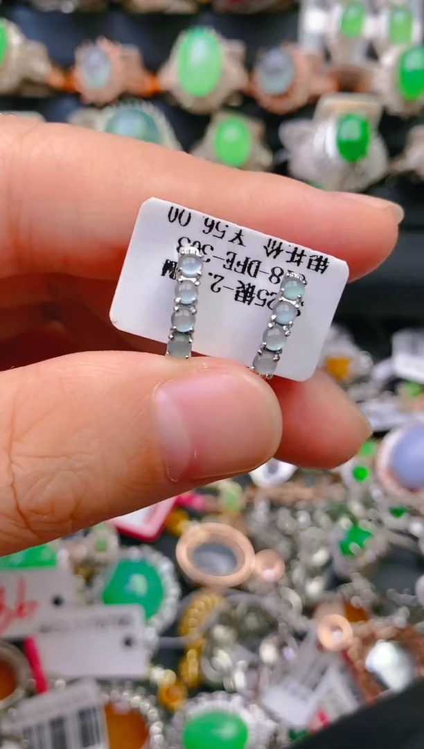 【闪购商品】翡翠戒指银S925镶嵌天然A货翡翠1
