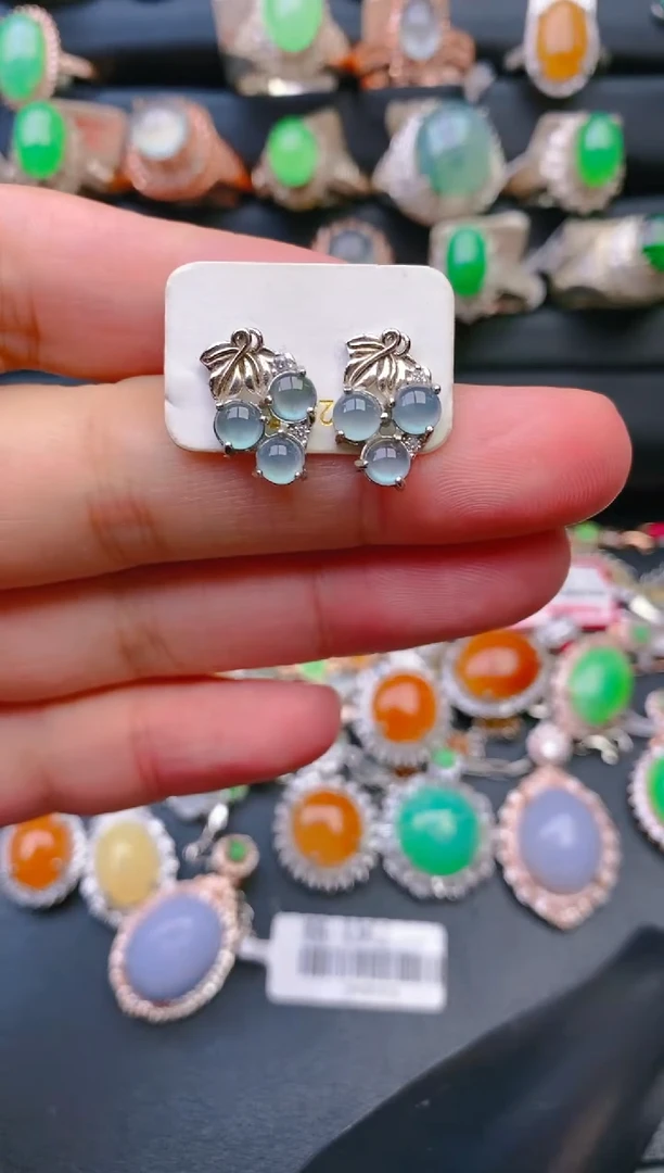 【闪购商品】翡翠戒指银S925镶嵌天然A货翡翠1