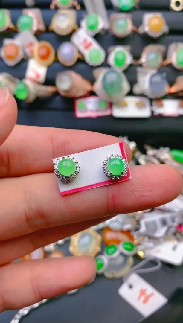 【闪购商品】翡翠戒指银S925镶嵌天然A货翡翠1