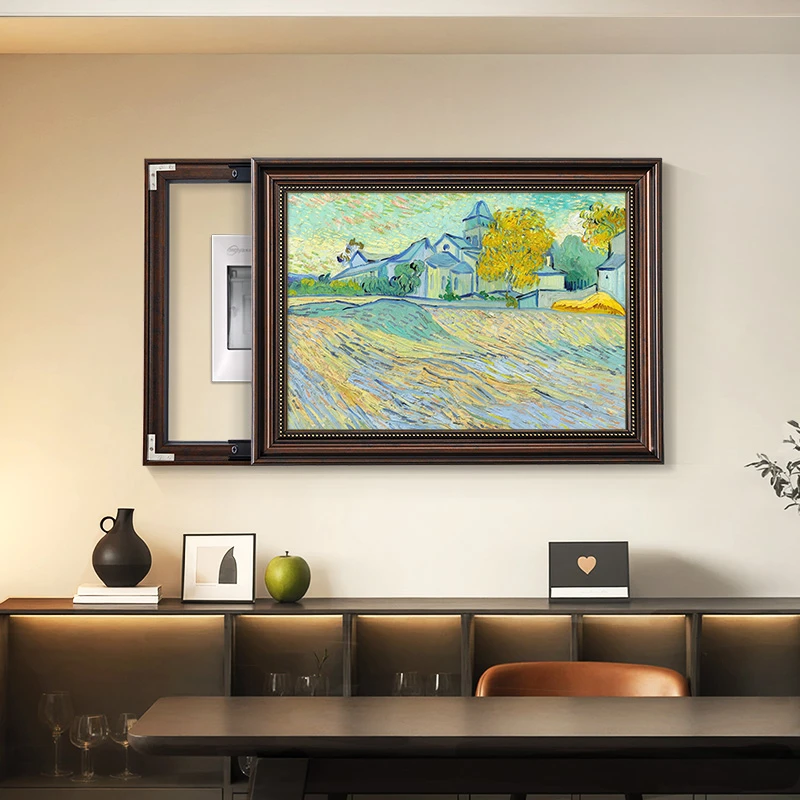 电表箱装饰画欧式配电箱可推拉遮挡美式挂画电闸盒客厅餐厅壁画